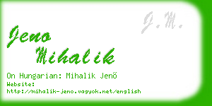 jeno mihalik business card