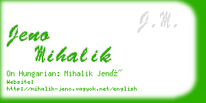 jeno mihalik business card